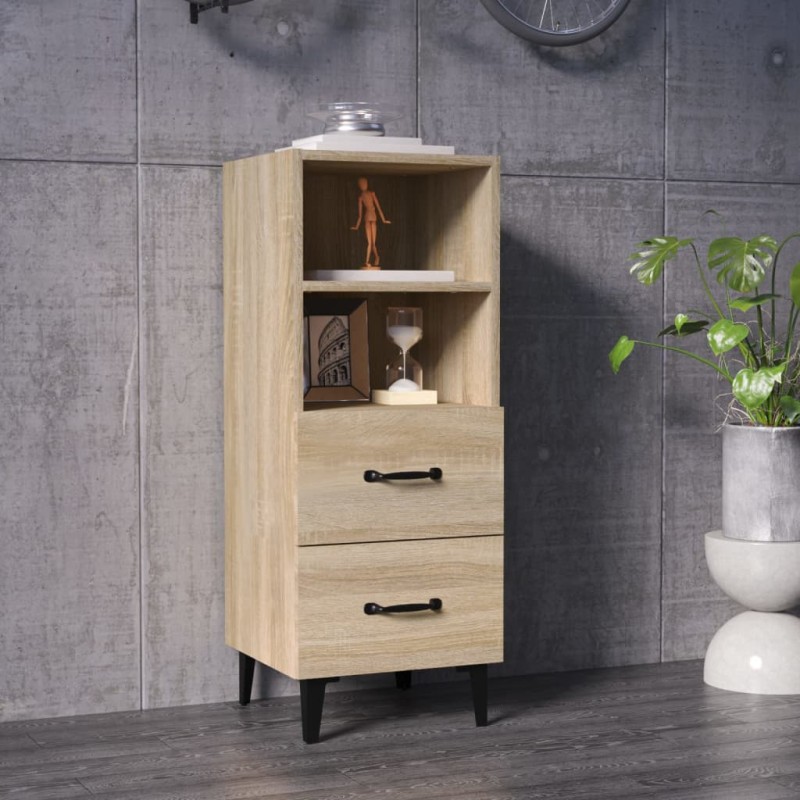 vidaXL Aparador madera contrachapada color roble Sonoma 34,5x34x90 cm vidaXL Aparador madera contrachapada color roble Sonoma 34,5x34x90 cm
