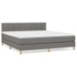 vidaXL Cama box spring con colchón tela gris oscuro 180x200 cm vidaXL Cama box spring con colchón tela gris oscuro 180x200 cm
