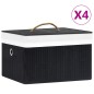 vidaXL Cajas de almacenamiento de bambú 4 unidades negro vidaXL Cajas de almacenamiento de bambú 4 unidades negro