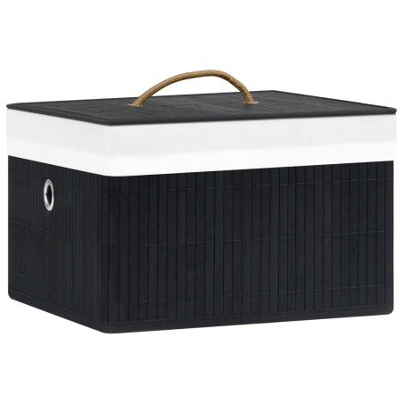 vidaXL Cajas de almacenamiento de bambú 4 unidades negro