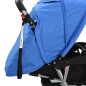vidaXL Carrito para 2 niños tandem de acero azul y negro 