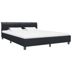 vidaXL Estructura de cama de cuero sintético negro 160x200 cm