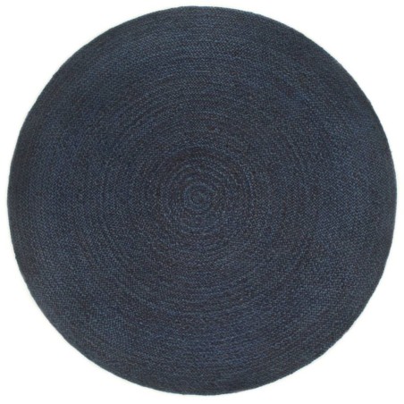 vidaXL Alfombra trenzada reversible yute azul marino y natural 150 cm