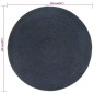 vidaXL Alfombra trenzada reversible yute azul marino y natural 150 cm