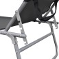 vidaXL Tumbona plegable con parasol de acero gris