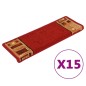 vidaXL Alfombrilla autoadhesiva para escalera 15 uds rojo 65x21x4 cm vidaXL Alfombrilla autoadhesiva para escalera 15 uds rojo 65x21x4 cm