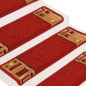 vidaXL Alfombrilla autoadhesiva para escalera 15 uds rojo 65x21x4 cm vidaXL Alfombrilla autoadhesiva para escalera 15 uds rojo 65x21x4 cm