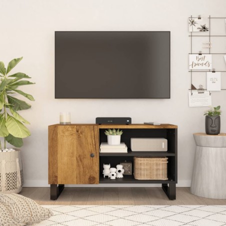vidaXL Mueble de TV madera mango y madera contrachapada 80x33x46 cm