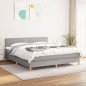 vidaXL Cama box spring con colchón tela gris claro 160x200 cm vidaXL Cama box spring con colchón tela gris claro 160x200 cm