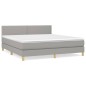 vidaXL Cama box spring con colchón tela gris claro 160x200 cm vidaXL Cama box spring con colchón tela gris claro 160x200 cm
