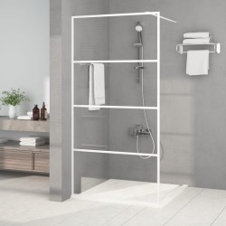 vidaXL Mampara de ducha vidrio ESG transparente blanco 100x195 cm