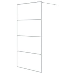 vidaXL Mampara de ducha vidrio ESG transparente blanco 100x195 cm