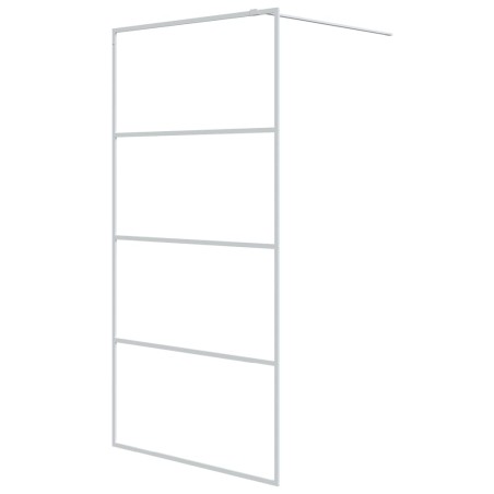 vidaXL Mampara de ducha vidrio ESG transparente blanco 100x195 cm