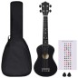 vidaXL Set de ukelele soprano con funda para niños negro 23" vidaXL Set de ukelele soprano con funda para niños negro 23"