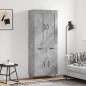 vidaXL Aparador alto madera contrachapada gris hormigón 69,5x34x180 cm vidaXL Aparador alto madera contrachapada gris hormigón 69,5x34x180 cm