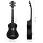 vidaXL Set de ukelele soprano con funda para niños negro 23" vidaXL Set de ukelele soprano con funda para niños negro 23"