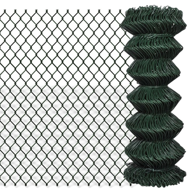 vidaXL Valla de tela metálica acero verde 1x15 m vidaXL Valla de tela metálica acero verde 1x15 m