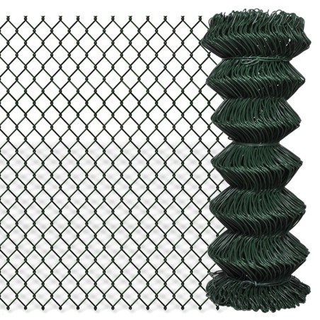 vidaXL Valla de tela metálica acero verde 1x15 m 