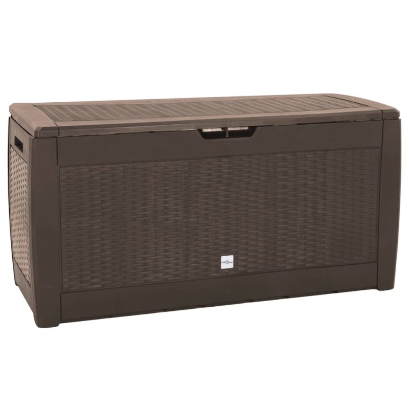 vidaXL Caja de almacenaje de jardín polipropileno marrón 119x48x60 cm vidaXL Caja de almacenaje de jardín polipropileno marrón 119x48x60 cm