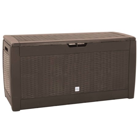 vidaXL Caja de almacenaje de jardín polipropileno marrón 119x48x60 cm