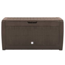 vidaXL Caja de almacenaje de jardín polipropileno marrón 119x48x60 cm