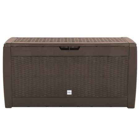 vidaXL Caja de almacenaje de jardín polipropileno marrón 119x48x60 cm