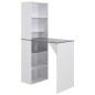 vidaXL Mesa alta de bar con armario blanca 115x59x200 cm