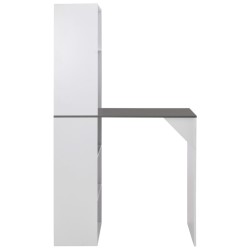 vidaXL Mesa alta de bar con armario blanca 115x59x200 cm