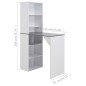 vidaXL Mesa alta de bar con armario blanca 115x59x200 cm