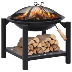 vidaXL Brasero con atizador acero 54x54x55 cm
