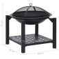 vidaXL Brasero con atizador acero 54x54x55 cm vidaXL Brasero con atizador acero 54x54x55 cm