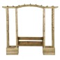 vidaXL Pérgola de jardín con banco y jardineras madera pino impregnada vidaXL Pérgola de jardín con banco y jardineras madera pino impregnada