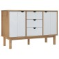 vidaXL Aparador OTTA madera maciza pino marrón y blanco 113,5x43x73 cm vidaXL Aparador OTTA madera maciza pino marrón y blanco 113,5x43x73 cm