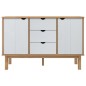 vidaXL Aparador OTTA madera maciza pino marrón y blanco 113,5x43x73 cm vidaXL Aparador OTTA madera maciza pino marrón y blanco 113,5x43x73 cm
