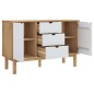 vidaXL Aparador OTTA madera maciza pino marrón y blanco 113,5x43x73 cm vidaXL Aparador OTTA madera maciza pino marrón y blanco 113,5x43x73 cm