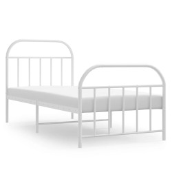 vidaXL Estructura cama metal con cabecero y pie cama blanca 80x200 cm