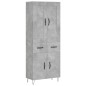 vidaXL Aparador alto madera contrachapada gris hormigón 69,5x34x180 cm vidaXL Aparador alto madera contrachapada gris hormigón 69,5x34x180 cm