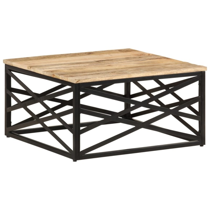 vidaXL Mesa de centro de madera maciza de mango 68x68x35 cm