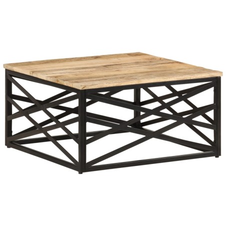 vidaXL Mesa de centro de madera maciza de mango 68x68x35 cm