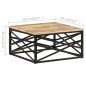 vidaXL Mesa de centro de madera maciza de mango 68x68x35 cm