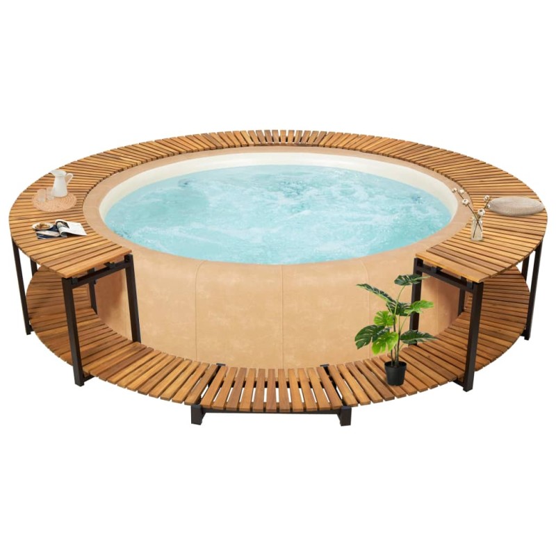 vidaXL Borde de bañera hidromasaje madera maciza de acacia 273x53 cm vidaXL Borde de bañera hidromasaje madera maciza de acacia 273x53 cm