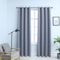 vidaXL Cortinas opacas con anillas de metal 2 pzs gris 140x175 cm vidaXL Cortinas opacas con anillas de metal 2 pzs gris 140x175 cm