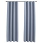 vidaXL Cortinas opacas con anillas de metal 2 pzs gris 140x175 cm vidaXL Cortinas opacas con anillas de metal 2 pzs gris 140x175 cm