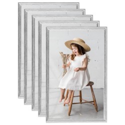 vidaXL Marcos de foto collage de mesa 5 uds plateado MDF 10x15cm