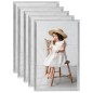 vidaXL Marcos de foto collage de mesa 5 uds plateado MDF 10x15cm vidaXL Marcos de foto collage de mesa 5 uds plateado MDF 10x15cm