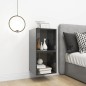 vidaXL Armario pared 2 uds madera contrachapada gris brillo 37x37x37cm