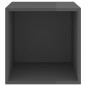 vidaXL Armario pared 2 uds madera contrachapada gris brillo 37x37x37cm