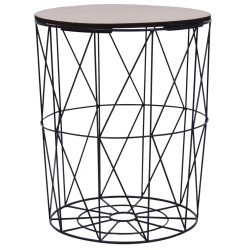 vidaXL Mesa de centro negro Ø 47 cm