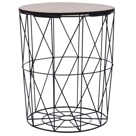 vidaXL Mesa de centro negro Ø 47 cm