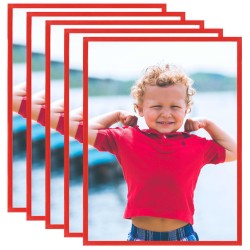 vidaXL Marcos de foto collage de pared o mesa 5uds rojo MDF 50x60 cm